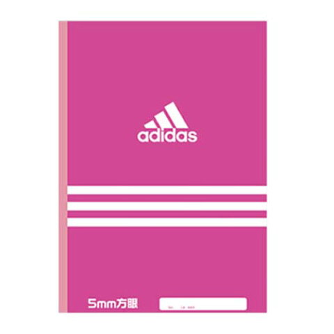 ●アディダス　5mm方眼帳　ノート　ピンク　adidas