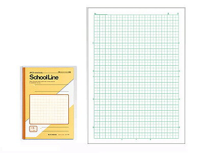 アピカ学習帳　ノート　スクールライン 方眼10ミリ　セミB5　リーダー入り　イエロー