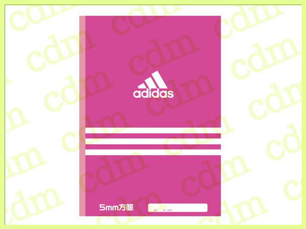 ●アディダス　5mm方眼帳　ノート　ピンク　adidas