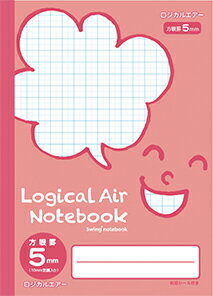 ナカバヤシ A4・方眼ノート・5mm方眼・10mm実線・フェイス柄・ピンク 練習帳 ノート