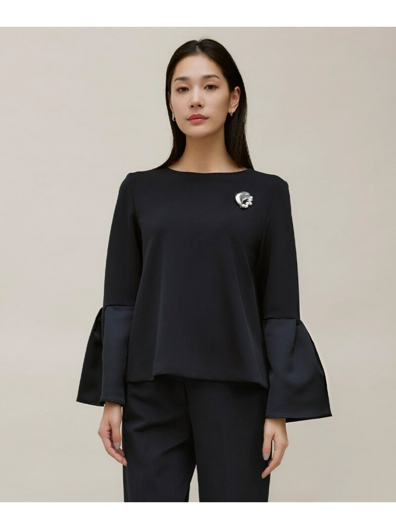 【SALE／50%OFF】【洗える】ミリオーネダンボールニットブラウス ICB アイシービー トップス シャツ・ブラウス ネイビー ブラック【RBA_E】【送料無料】[Rakuten Fashion]のサムネイル