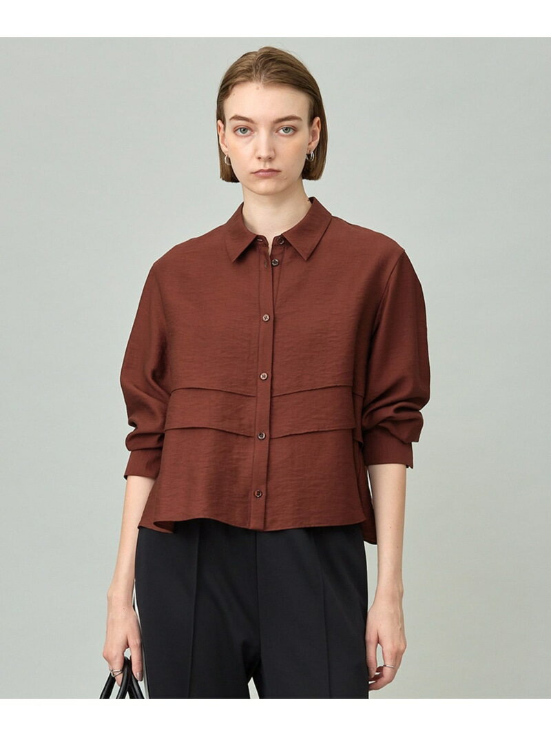 ワッシャーツイルクロップドブラウス...