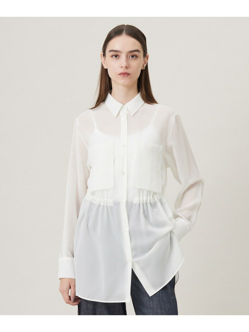 【SALE／40%OFF】【洗える】 PlaXシアーオーガンジー シャツ ICB アイシービー トップス シャツ・ブラウス ホワイト ブラック【RBA_E】【送料無料】[Rakuten Fashion]のサムネイル