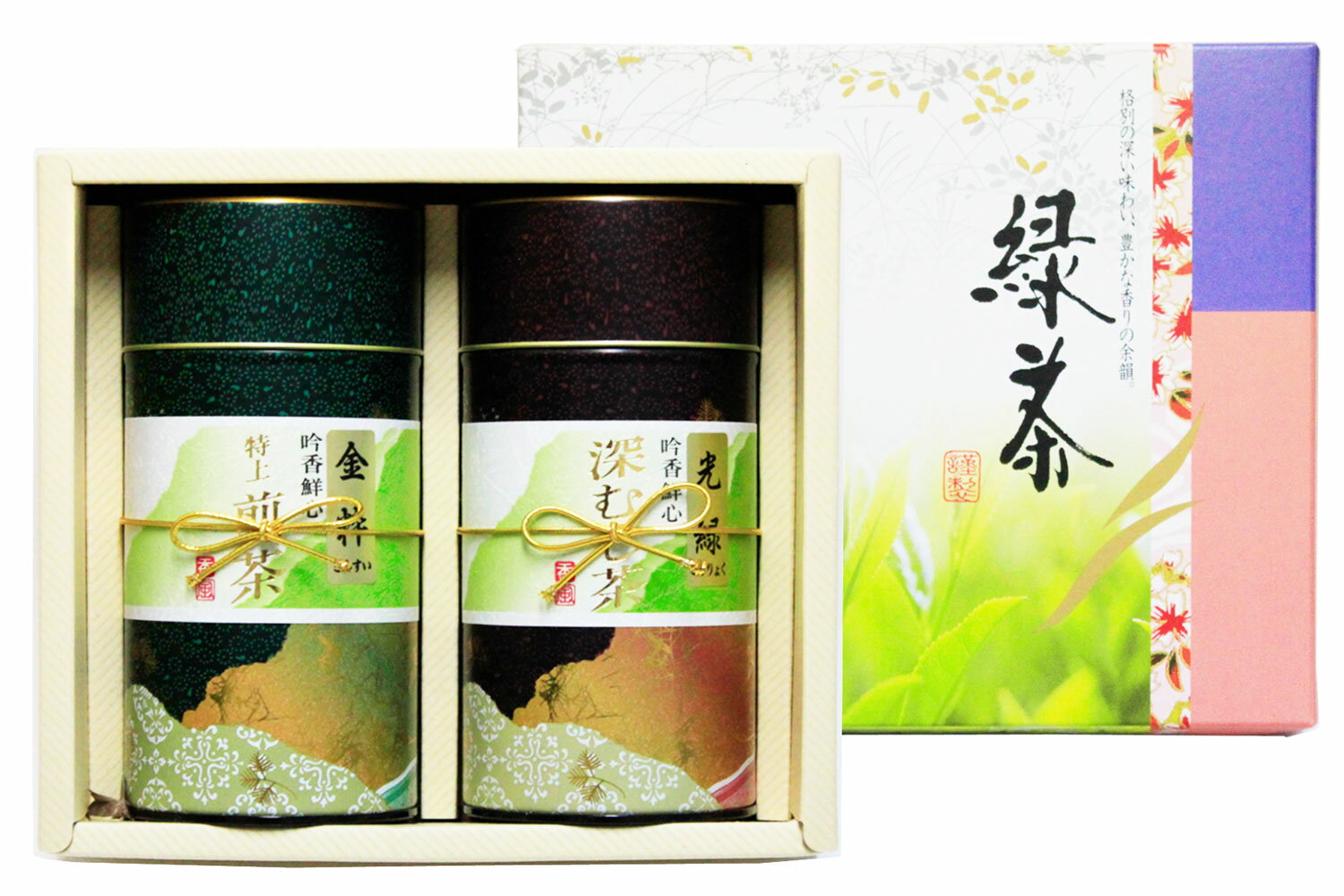 お茶ギフト 静岡茶 「 金粋、光緑、200g缶各1本詰合せギフト」　静岡茶の通販 沼津・市川園 【smtb-t】