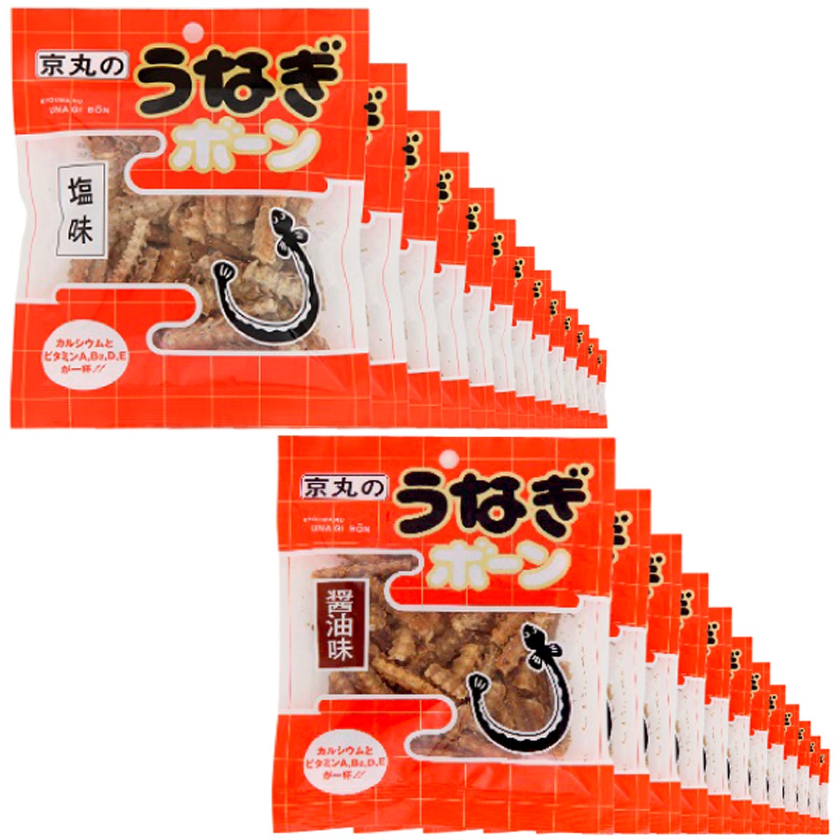 うなぎボーン うなぎ骨せんべい 塩味26g×13袋+醤油味26g×12袋セット 京丸【送料無料(関東・関西・中部・北陸・信越の…