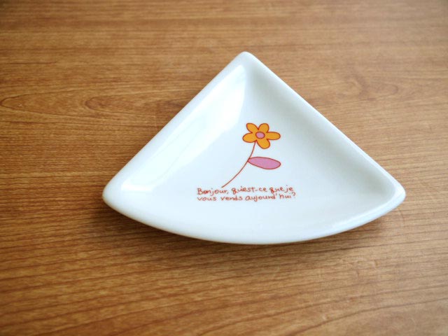 陶器 - プチフルールさんかく小皿　ピンク