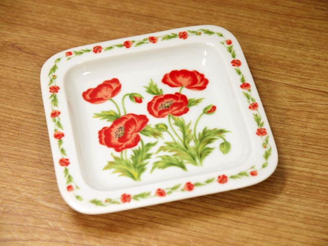 フローラルシュークリーム皿 ポピー