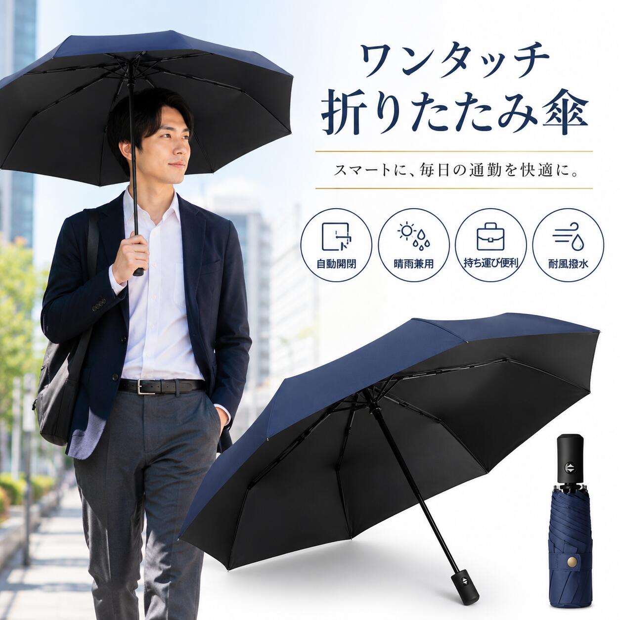 折りたたみ傘 ひんやり傘 晴雨兼用 自動開閉 超撥水 軽量 折り畳み 傘 メンズ レデ...