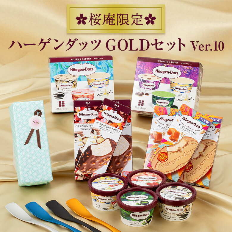 ハーゲンダッツ アイスクリーム　GOLDセット＆Made in TSUBAMEアイススプーン4個セット(11種・22個入り）誕生日 お祝い お返し お礼 内祝