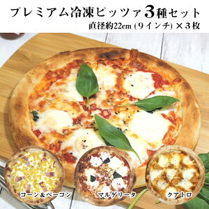 プレミアムピッツァ 3種セット 冷凍ピザ PIZZA ピッツァ 9インチ ピザマスター マルゲリータ コーン＆ベーコン クアトロ PM-PZ3-B