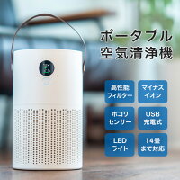 　空気清浄機 充電式 ポータブル 持ち運び 除菌 花粉 花粉症対策 消臭 コンパクト イオン発生 イオン発生機 タバコ 小型 空気清浄器 ペット用 ウイルス対策 たばこ用 タバコ清浄機 ホコリ取り HEPAフィルター 静音 省エネ フィルター付 春 夏