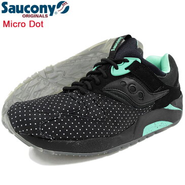 サッカニー Saucony スニーカー メンズ 男性用 グリッド 9000 Black マイクロドット(SAUCONY S70256-3 GRID 9000 Micro Dot ローカット ブラック 黒 SNEAKER MENS・靴 シューズ SHOES)