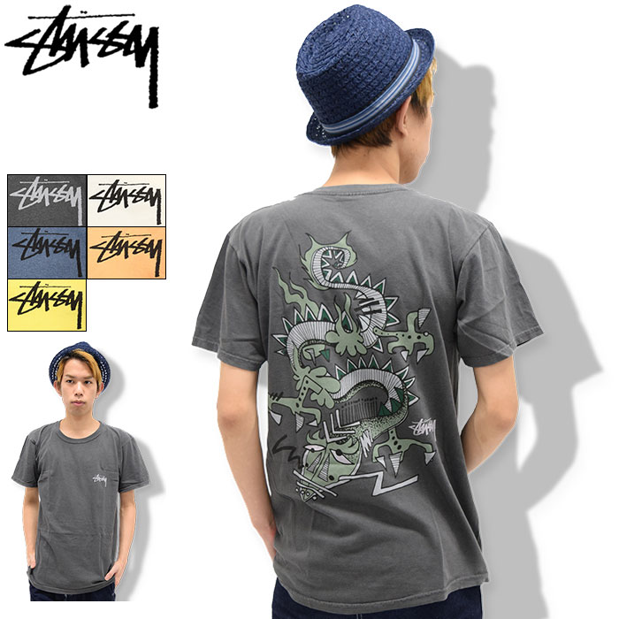 【アウトレット(不良箇所あり)】ステューシー STUSSY Tシャツ 半袖 メンズ Drag On Pigment Dyed ( stussy tシャツ tee ティーシャツ T-SHIRTS カットソー トップス メンズ 1903875 USAモデル 正規 品 ストゥーシー スチューシー )[M便 1/1] ice field icefield