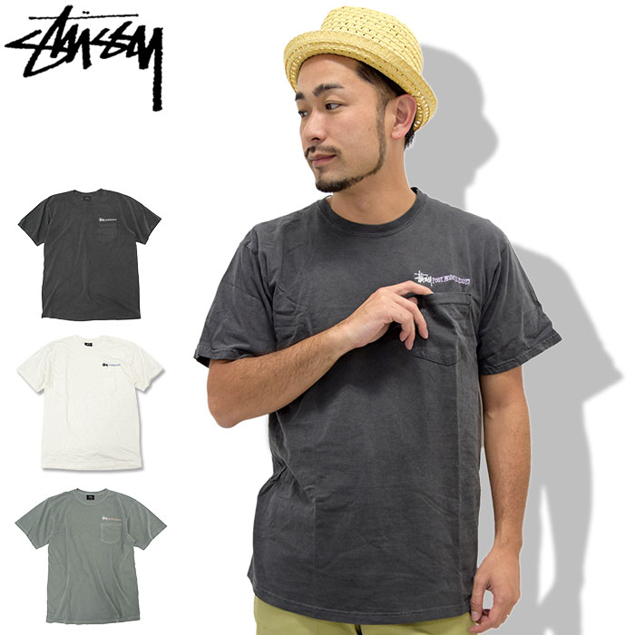 【アウトレット(不良箇所あり)】ステューシー STUSSY Tシャツ 半袖 メンズ Post Modern Roots Pigment Dyed Pocket ( stussy tee ポケット ティーシャツ T-SHIRTS カットソー トップス メンズ 1944082 ストゥーシー スチューシー )[M便 1/1]