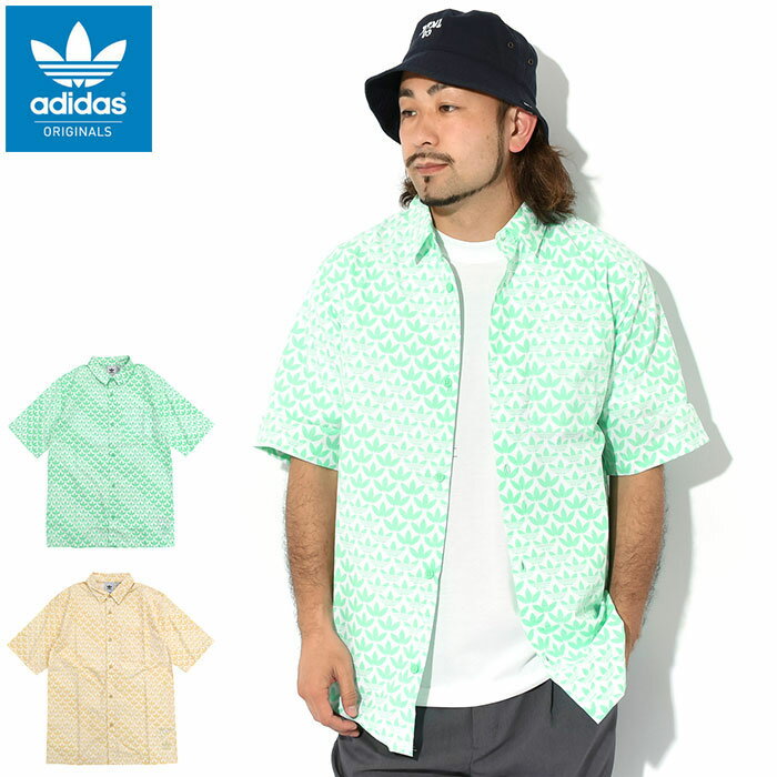 アディダス adidas シャツ 半袖 メンズ モノグラム AOP オリジナルス ( adidas Monogram AOP S/S Shirt Originals カジュアルシャツ トップス メンズ 男性用 HZ4161 IC8879 ) ice filed icefield