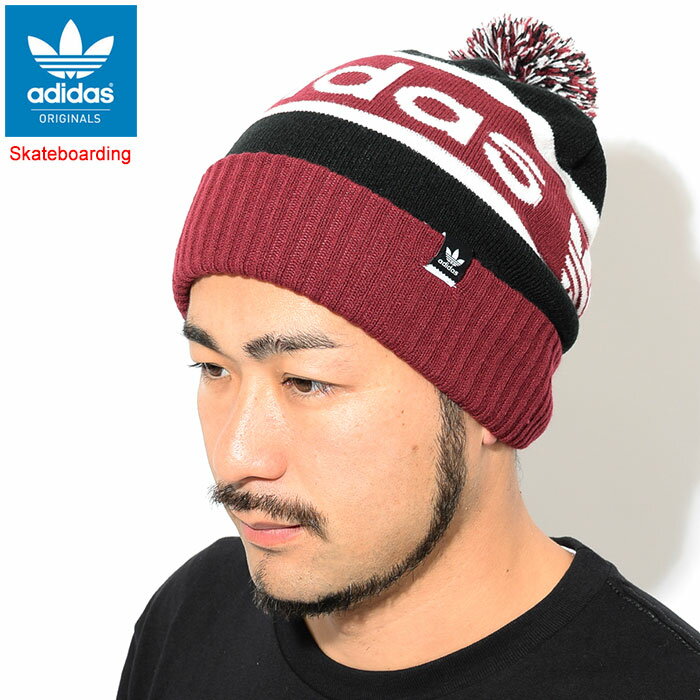 アディダス adidas ニット帽 ポンポン ビーニー(adidas Pom Pom Beanie Originals Skateboarding スケートボーディング ボンボン 帽子 ニットキャップ メンズ レディース ユニセックス 男女兼用 DH2574) ice filed icefield