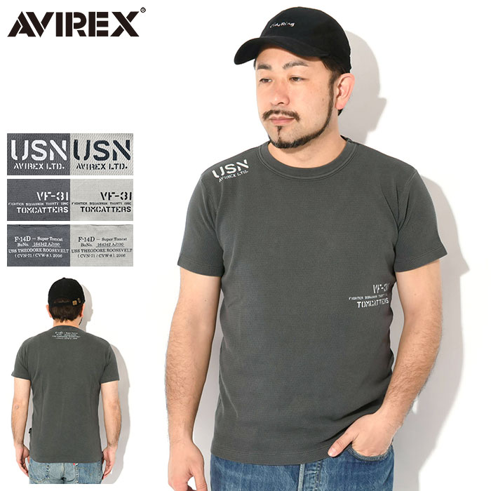 【ポイント10倍】アビレックス AVIREX Tシャツ 半袖 メンズ フェイド ウォッシュ ハニカム ワッフル ( AVIREX Fade Wash Honeycomb Waffle S/S Tee ティーシャツ T-SHIRTS カットソー トップス メンズ 男性用 アヴィレックス アメカジ 7835134010 )[M便 1/1]