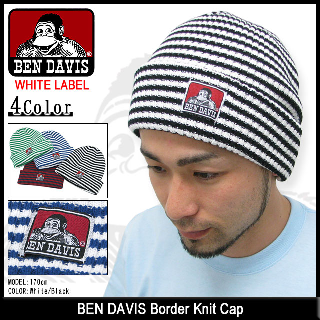 ベンデイビス BEN DAVIS ボーダー ニット キャップ ホワイトレーベル 男性用 メンズ(ben davis BDW-9500BD Border Knit Cap WHITE LABEL ニット帽 帽子・ ニットキャップ ビーニー beanie bousi ベン デイビス ベン・デイビス ベンデービス ベンデ－ビス) ice filed icefield