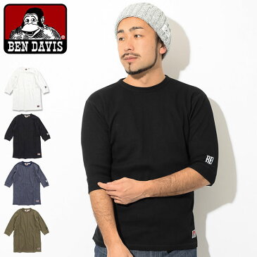 ベンデイビス BEN DAVIS カットソー 五分袖 メンズ ハーフ スリーブ サーマル クルー(BENDAVIS M-9580042 Half Sleeve Thermal Crew Tシャツ ティーシャツ T-SHIRTS トップス ベン デイビス ベン・デイビス ベンデービス) ice filed icefield