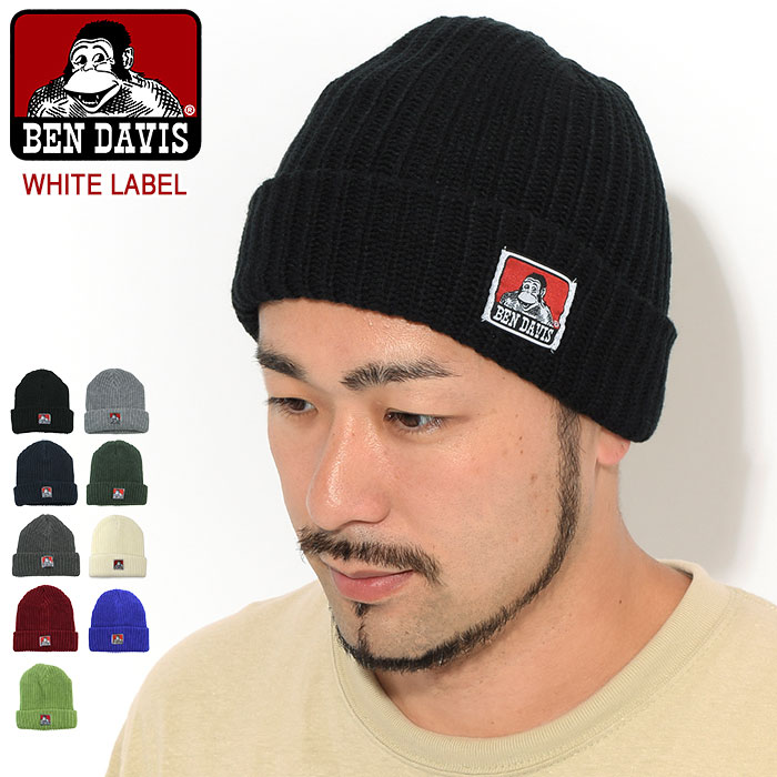 ベンデイビス ニット帽 メンズ ベンデイビス BEN DAVIS ニット帽 パッチ ニット キャップ ホワイトレーベル ( bendavis BDW-950A Knit Cap 帽子 ニットキャップ ビーニー beanie アクリル メンズ レディース ユニセックス 男女兼用 ベン デイビス ベン・デイビス ベンデービス )[M便 1/1]