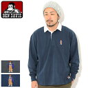 ベンデイビス BEN DAVIS ポロシャツ 長袖 メンズ ミニ ゴリラ EMB ラガーズ ( BENDAVIS C-1780039 Mini Gorilla EMB RuggersL/S Polo ビッグシルエット オーバーサイズ ラガーシャツ ラグビーシャツ ポロ・シャツ トップス ベン デイビス ベン・デイビス ベンデービス )