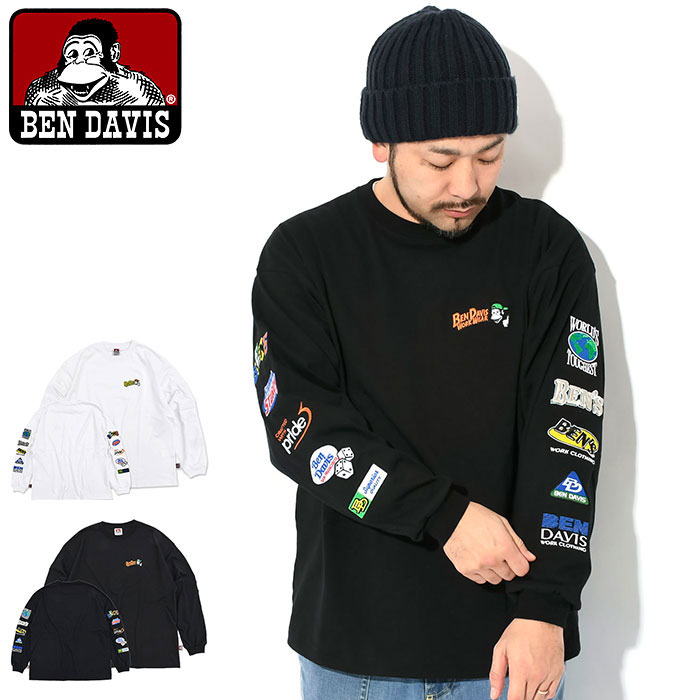 ベンデイビス BEN DAVIS ロンT Tシャツ 長袖 メンズ ファンキー スリーブ ( BENDAVIS C-24380032 Funky Sleeve L/S Tee ティーシャツ T-SHIRTS ロング ロンティー 長袖Tシャツ トップス ベン デイビス ベンデービス )