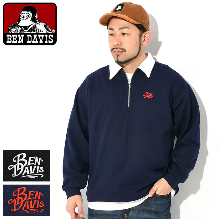 ベンデイビス BEN DAVIS ポロシャツ 長袖 メンズ ハーフ ジップ ( BENDAVIS I-24380027 Half Zip L/S Polo ビッグシ…