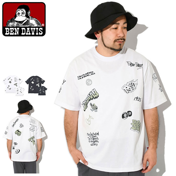 ベンデイビス BEN DAVIS Tシャツ 半袖 メンズ スクリブルド ( BENDAVIS C-24580023 Scribbled S/S Tee ティーシャツ T-SHIRTS カットソー トップス ベン デイビス ベン デイビス ベンデービス ) M便 1/1