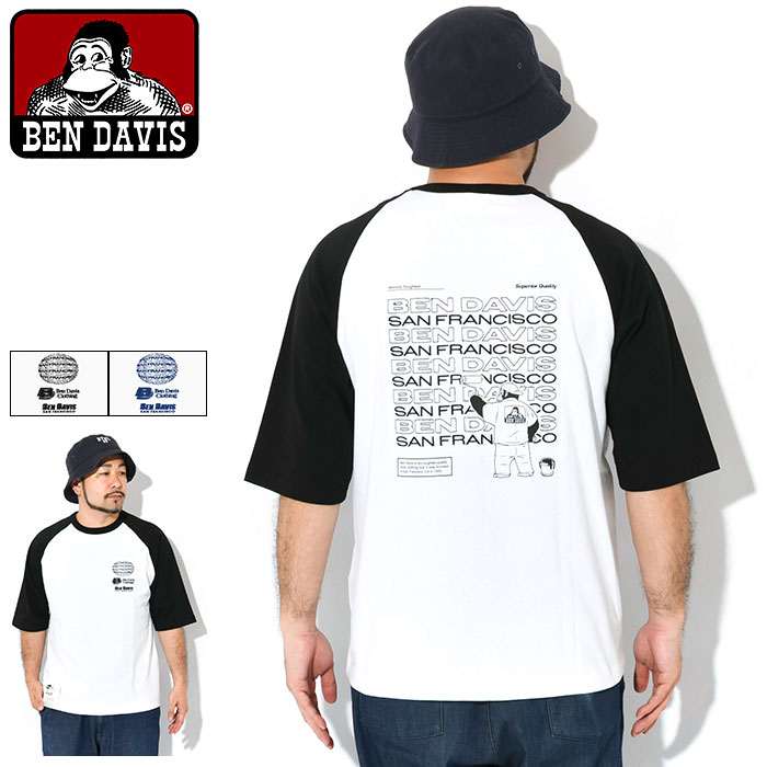 Rakuten - ベンデイビス BEN DAVIS ラグラン 五分袖 メンズ プリント & EMB ( BENDAVIS C-25580053 Print & EMB 1/2 Raglan ティーシャツ T-SHIRTS カットソー トップス ベン デイビス ベン・デイビス ベンデービス )