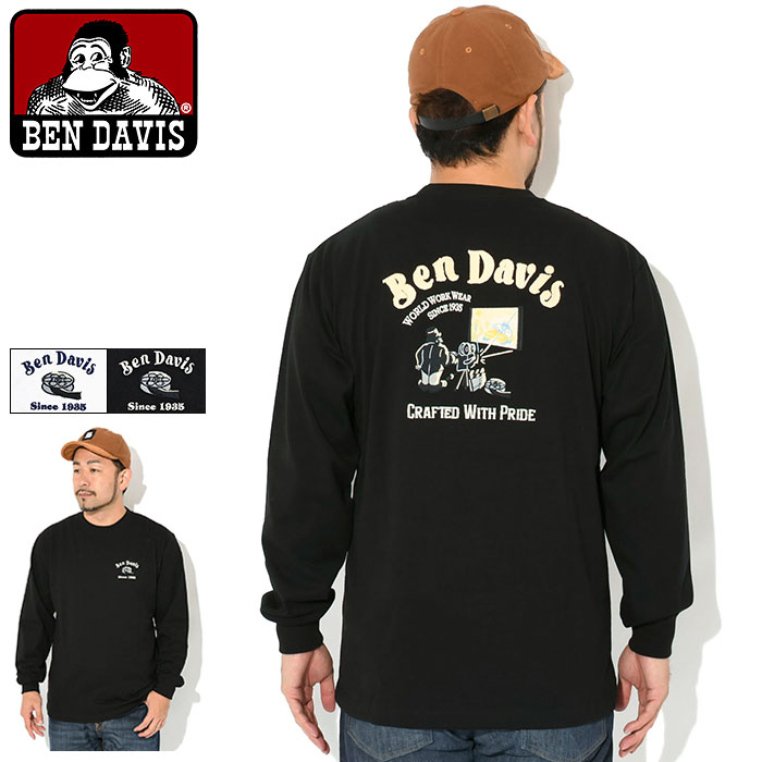 ベンデイビス BEN DAVIS ロンT Tシャツ 長袖 メンズ シアター EMBRO ( BENDAVIS C-25780027 Theater EMBRO L/S Tee ティーシャツ T-SHIRTS ロング ロンティー 長袖Tシャツ トップス ベン デイビス ベンデービス )