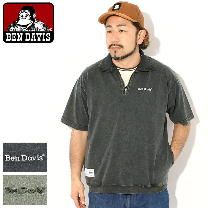 乐天商城 - ベンデイビス BEN DAVIS カットソー 半袖 メンズ VNTG 1/4 ジップ トップ クルー ( BENDAVIS C-26580032 VNTG 1/4 Zip Top S/S Crew ハーフジップ トップス ベン デイビス ベン・デイビス ベンデービス )