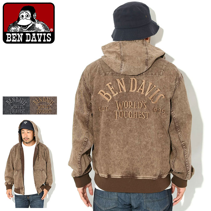 ベンデイビス BEN DAVIS ジャケット メンズ ブリーチド ツイル ジップ フーディ ( BENDAVIS T-25780005..