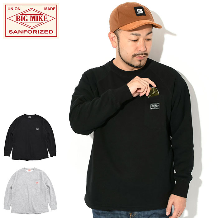 ビッグマイク BIG MIKE トレーナー メンズ スタンド サングラス ポケット クルー スウェット ( BIG MIKE Sunglasses Pocket Crew Sweat スエット トレナー トレイナー トップス メンズ 男性用 BIGMIKE ビッグ マイク アメカジ 102338005 )