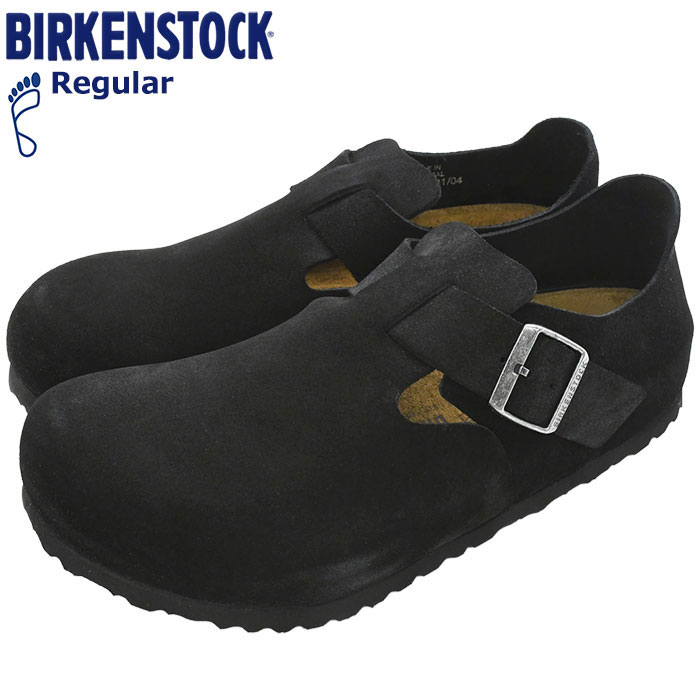 【ポイント10倍】ビルケンシュトック BIRKENSTOCK シューズ メンズ 男性用 ロンドン スエード レザー Black レギュラー ( birkenstock LONDON SUEDE LEATHER Regular 幅広 ノーマル MENS・靴 シューズ SHOES 1028103 )