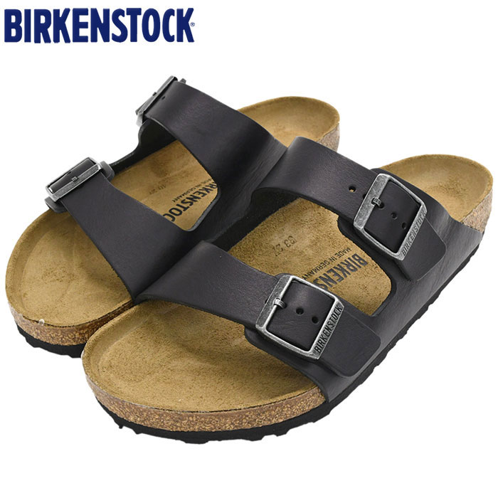 ビルケンシュトック BIRKENSTOCK サンダル メンズ 男性用 アリゾナ ナチュラル レザー Vintage Wood Black ( birkenstock ARIZONA NATURAL LEATHER 幅広 ノーマル レギュラー ブラック 黒 SANDAL MENS・靴 シューズ SHOES 1023115 )( 父の日ギフト 早割 )