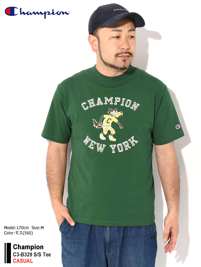 チャンピオン Champion Tシャツ 半袖 メンズ C3-B329 ( Champion C3-B329 S/S Tee CASUAL カジュアル 日本企画 Cロゴ Cマーク ティーシャツ T-SHIRTS カットソー トップス メンズ 男性用 )[M便 1/1] ice field icefield