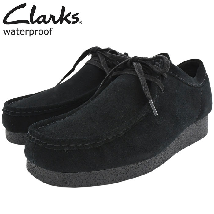 【ポイント10倍】クラークス CLARKS ブーツ メンズ 男性用 ワラビー エヴォ ウォータープルーフ Black Suede ( clarks Wallabee EVO WP BOOTS ワラビーブーツ モカシン 防水 ブラック 黒 メンズ靴 シューズ SHOES 26172817 )