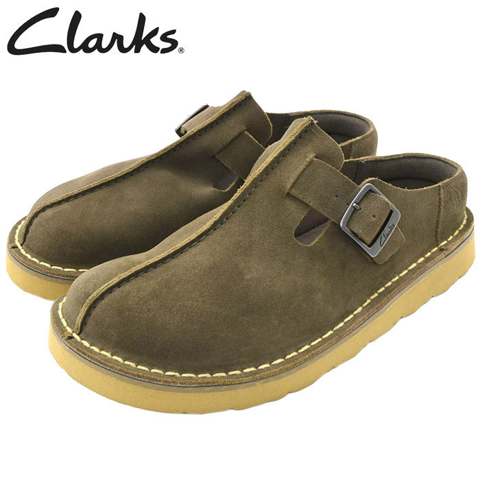 乐天商城 - クラークス CLARKS サンダル メンズ 男性用 ソルスブリー ミュール Khaki Suede ( clarks Solsbury Mule SANDAL MENS・靴 シューズ SHOES 26186616 )