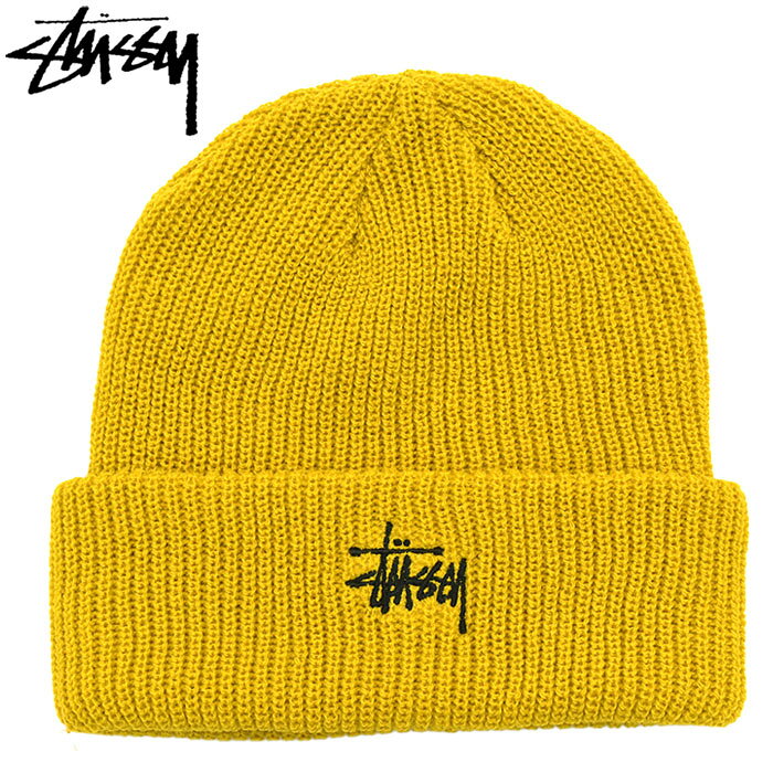 楽天市場】stussy ニット帽（カラーイエロー）（ニット帽｜メンズ帽子