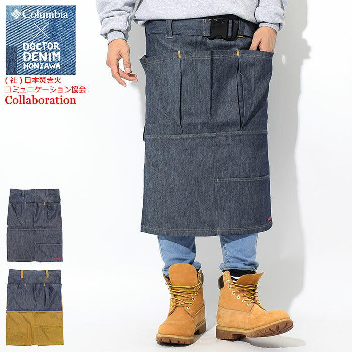 コロンビア Columbia エプロン ドクターデニム 本澤 ベル フォレスト デニム ( Columbia×Dr.Denim Honzawa Bell Forest Denim Apron アウトドア レジャー キャンプ バーベキュー BBQ クッキング 調理 メンズ レディース ユニセックス 男女兼用 PM4501 )