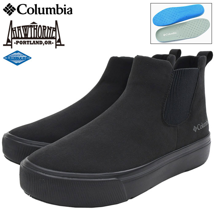 【ポイント10倍】コロンビア Columbia スニーカー メンズ 男性用 ホーソンレイン サイドゴア オムニテック Black ( columbia HAWTHORNE RAIN SIDE-GORE OMNI-TECH Black レインシューズ 防水 雨 SNEAKER MENS 靴 シューズ SHOES YU5220-010 )