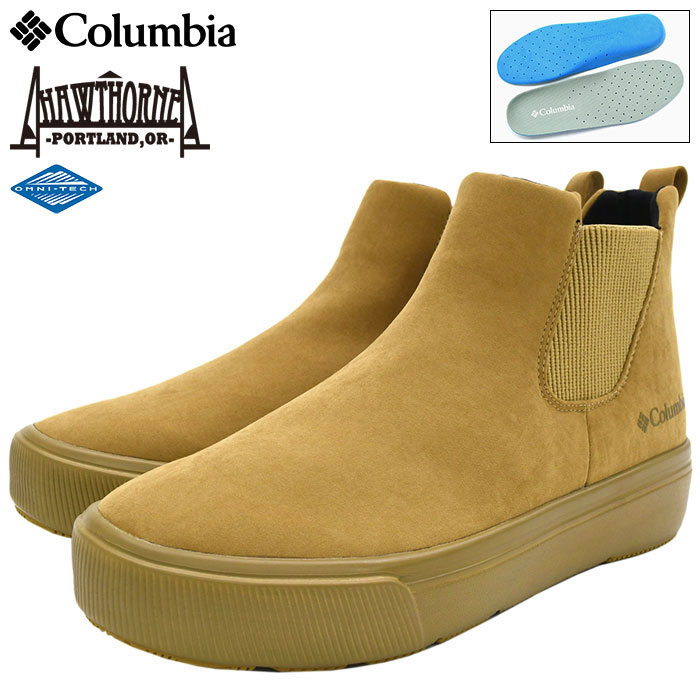 【ポイント10倍】コロンビア Columbia スニーカー メンズ 男性用 ホーソンレイン サイドゴア オムニテック Elk ( columbia HAWTHORNE RAIN SIDE-GORE OMNI-TECH Elk レインシューズ 防水 雨 SNEAKER MENS 靴 シューズ SHOES YU5220-286 )