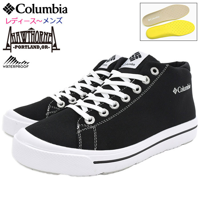 【ポイント10倍】コロンビア Columbia スニーカー レディース メンズ ホーソンレイン ミッド Black ( columbia HAWTHORNE RAIN MID Black レインシューズ 防水 雨 SNEAKER LADIES MENS 靴 シューズ SHOES YU6041-010 )