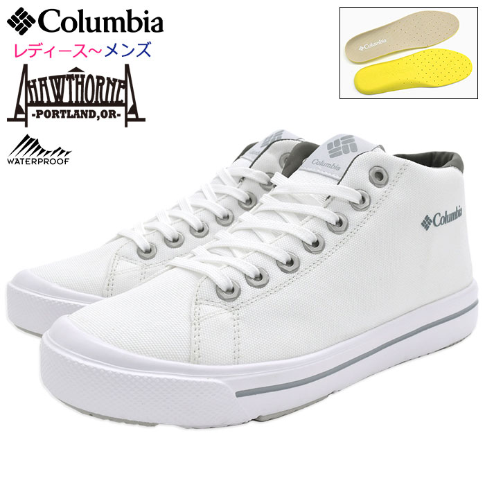 【ポイント10倍】コロンビア Columbia スニーカー レディース メンズ ホーソンレイン ミッド White ( columbia HAWTHORNE RAIN MID White レインシューズ 防水 雨 SNEAKER LADIES MENS 靴 シューズ SHOES YU6041-100 )