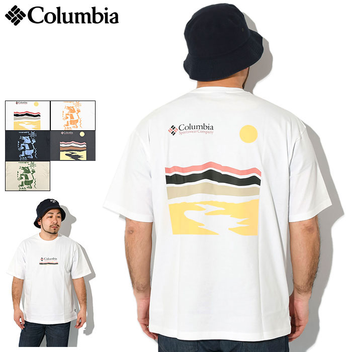 コロンビア Tシャツ メンズ 【ポイント10倍】コロンビア Columbia Tシャツ 半袖 メンズ エクスプローラーズ キャニオン バック ( Explorers Canyon Back S/S Tee ティーシャツ T-SHIRTS カットソー トップス アウトドア 男性用 Colombia Colonbia Colunbia AJ5592 )[M便 1/1]