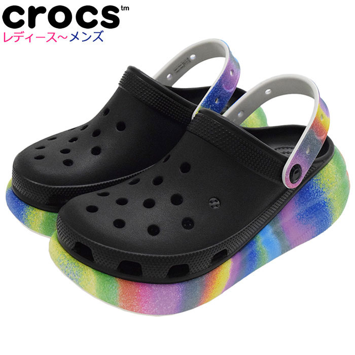 クロックス crocs サンダル レディース & メンズ クラシック クラッシュ スプレイ ダイ クロッグ ( crocs CLASSIC CRUSH SPRAY DYE CLOG unisex ユニセックス 厚底 コンフォートサンダル SANDAL LADIES MENS・靴 シューズ SHOES 208057 ) ice field icefield