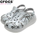 クロックス crocs サンダル レディース メンズ クラシック クラッシュ ディスコ クロッグ ( crocs CLASSIC CRUSH DISCO CLOG unisex ユニセックス 厚底 コンフォートサンダル SANDAL LADIES MENS 靴 シューズ SHOES 208121 ) ice field icefield