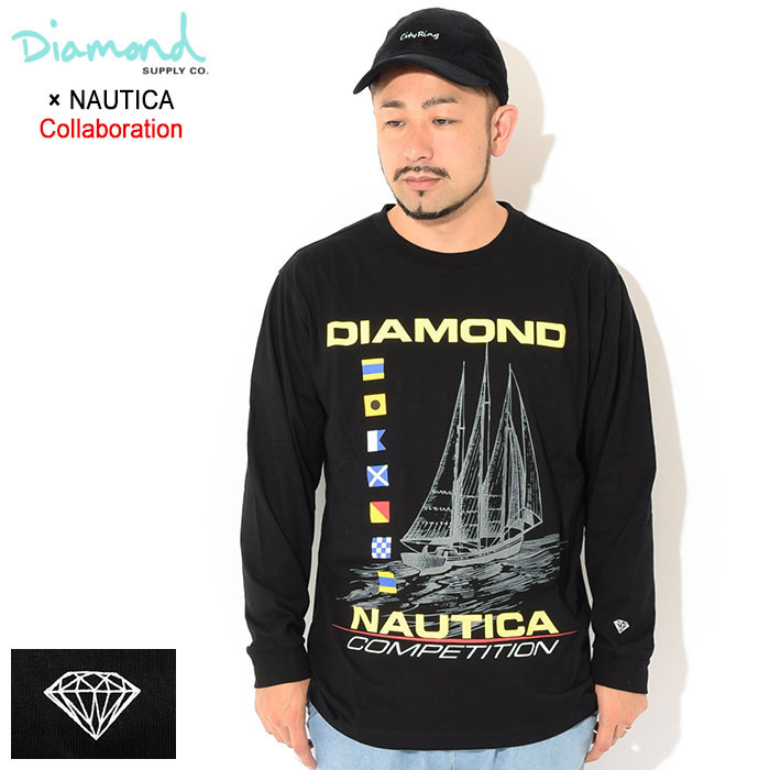 ダイアモンドサプライ Diamond Supply Co. ロンT Tシャツ 長袖 メンズ ノーティカ フラッグス コラボ ( Diamond Supply Co.×NAUTICA Flags L/S Tee ティーシャツ T-SHIRTS ロンティー 長袖Tシャツ カットソー トップス メンズ 男性用 C20DMPC406S ) ice field icefield