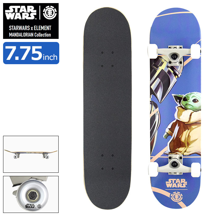 エレメント ELEMENT スケボー スケートボード コンプリート デッキ 7.75インチ STAR WARS Mandalorian Child Card ( 7.75inch 完成品 組み立て済み コンプリートセット 国内正規品 ブランド メーカー sk8 COMPLETE 大人 初心者 スターウォーズ BA027-479 )