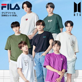 FILA BTS着用モデル Tシャツ 半袖 メンズ ＆ レディース フィラ BTS 2021 ( FILA 限定Tシャツ 21年 Tee ティーシャツ T-SHIRTS カットソー トップス メンズ レディース ユニセックス 男女兼用 FS0136 )